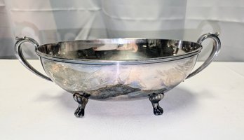 Vintage Silver Plated Footed Oval Serving Dish