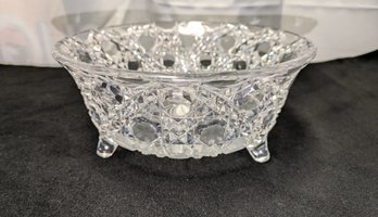 Brilliant Vintage ABP Heavy Cut Crystal Footed Bowl