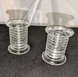 Pair Of Hand Blown Candle Stick Holders