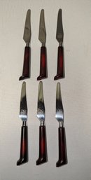 Set Of 6 Vintage Dinkee Bakelite Handle Knives