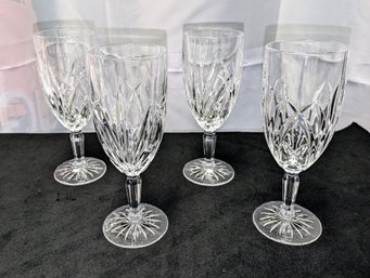 Set Of 4 Marked Marquis By Waterford 'Brookside' Wine Goblets