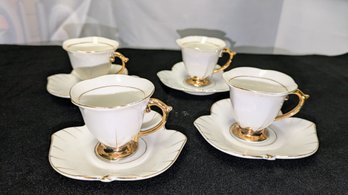 Set Of 4 Vintage Porcelain Demitasse Set, Japan