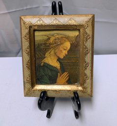 Vintage F. Lippi, Italy, Madonna Framed Florentine Picture - Stand Not Included