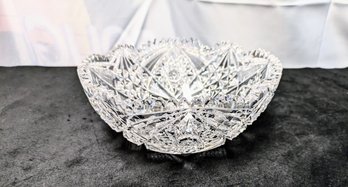 Antique ABP American Brilliant Cut Crystal Saw Tooth Edge Bowl.  Stunning Cuts And Details.  Beautiful Piece.