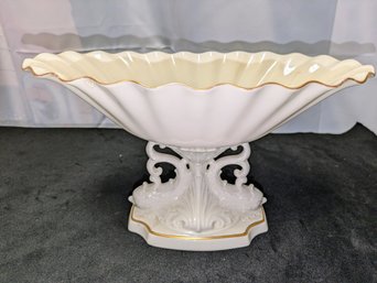 Lenox Aquarius Pedestal Oval Compote Bowl