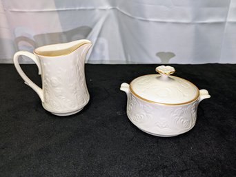 Lenox Country Flowers Pattern Pitcher & Lidded Sugar Bowl