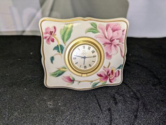 Vintage Lennox Barrington Floral Desk Clock