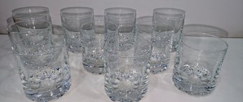 Set Of 10 Heavy Base Clear Rock Glasses