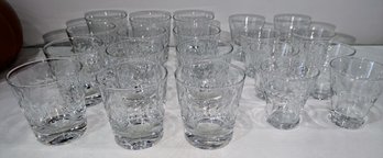 Set Of 20 Vintage Cut Crystal Design Whiskey & Cordial Glasses