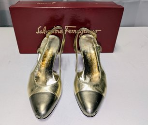 Vintage Ferragamo, Made In Italy,  Sling Back Heels - Size 5.5