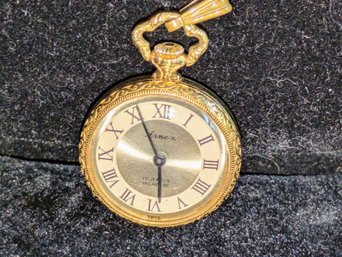 Vintage Ladies Anex 17 Jewel Cabloc Gold Tone Pocketwatch / Pendant (No Chain)