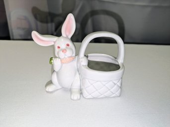 Vintage Fitz & Floyd 1970s Bunny With Basket Figurine