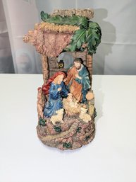 Vintage Resin Nativity Scene Music Box