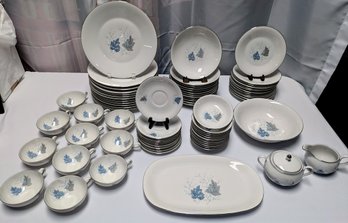 Stunning Vintage Forest, Bavaria Fine China Dinnerware Service For 12 Plus Additional Pieces (75 Pieces Total)