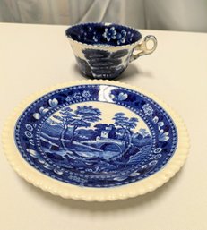 Vintage Copeland Blue Spode, 'Spodes Tower', Cup & Saucer Set