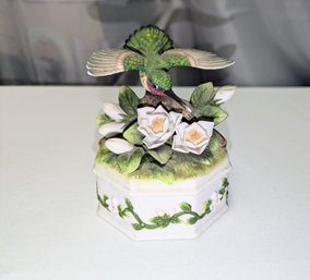 Vintage 'The Abbey Collection' By LaVie Porcelain Hummingbird Trinket Box