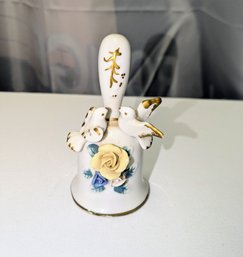 Vintage ARDCO Porcelain Hand-Painted Bell With Dove Accent