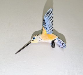 Hand Carved & Painted Hummingbird Figurine