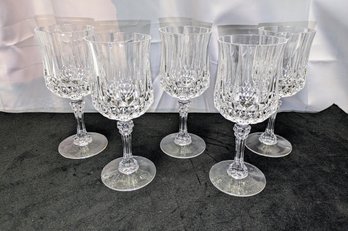 Set Of 5 Long Champ Cristal D'Arques Water Glasses