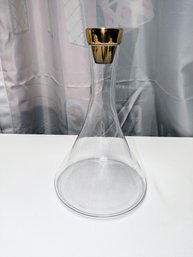 Glass Wine Carafe With Gold Tone Stopper