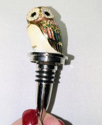 Vintage Ceramic, Enamel & Rhinestone Bottle Stopper