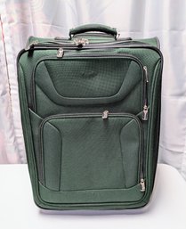 Vintage Green Fabric Ricardo Beverly Hill Rolling Suitcase With Expandable Top