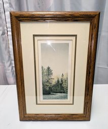 Arnold Alaniz Framed Offset Pencil Signed Framed Lithograph 'Upstream'