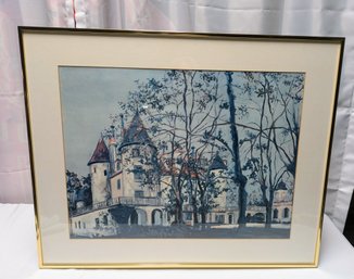 Vintage Framed Unsigned Maurice Utrillo Print 'The Chateau'