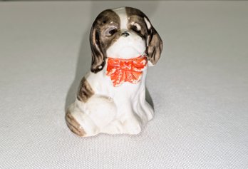 Vintage Ceramic Miniature Staffordshire Spaniel Figurine