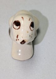 Vintage Rio Hando Pottery Spotted Sad Eyed Miniature Dog Figurine