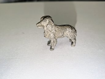 Vintage Miniature Pewter Spaniel Figurine