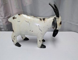 Vintage Rustic Artisan Hand Wrought Metal Billy Goat Outdoor Statue