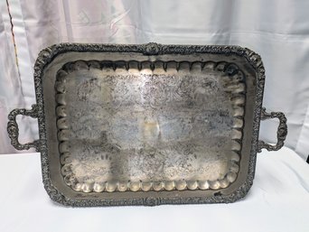 Vintage Very Large Silver Plate Butlers Tray