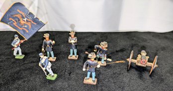 Vintage Diecast Civil War Solider Figures & Cannon