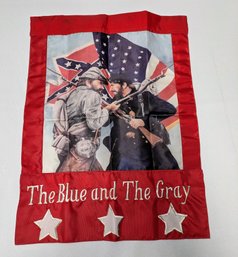 Vintage 'the Blue And The Gray'  Double Sided Civil War Soldiers Flag