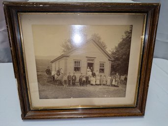 Antique Framed School House Photograph