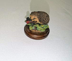 Cute Little Hedgehog With Blackberries Figurine