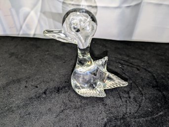 Vintage Crystal Art Handblown Duck Figurine - Sweeden