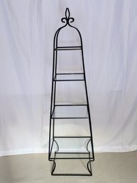 4 Tier Metal & Glass Etagere