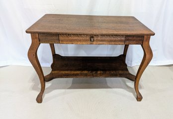 Vintage Curved Leg Wooden Table - Family Heirloom