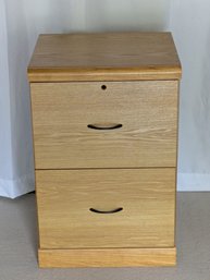 Golden Oak Finish 2 Drawer File Cabinet - No Locks