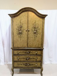 2 Piece Oliver Green Floral Design Armoire Set