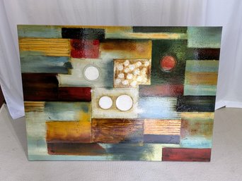 Large Geo Metric Abstract Oil Painting On Canvas