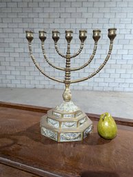 Vintage Solid Brass Menorah #2