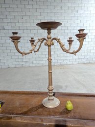 Large Five Arm Metal Candelabra With A Bronze Finish