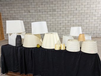 Collection Of 19 Lamp Shades Of All Different Sizes And Styles