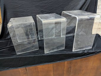 Set Of Three Lucite Nesting Tables