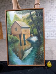 Oil On Canvas Landscape Painting Of A House On Water By Robert DeVito #4