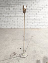 Brass Floor Lamp With A Jade Stone