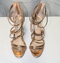 Steve Madden Mirror Tone Strappy High Heels - 7.5